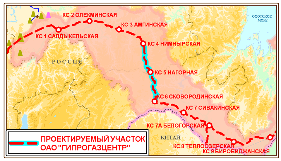 Сила Сибири карта